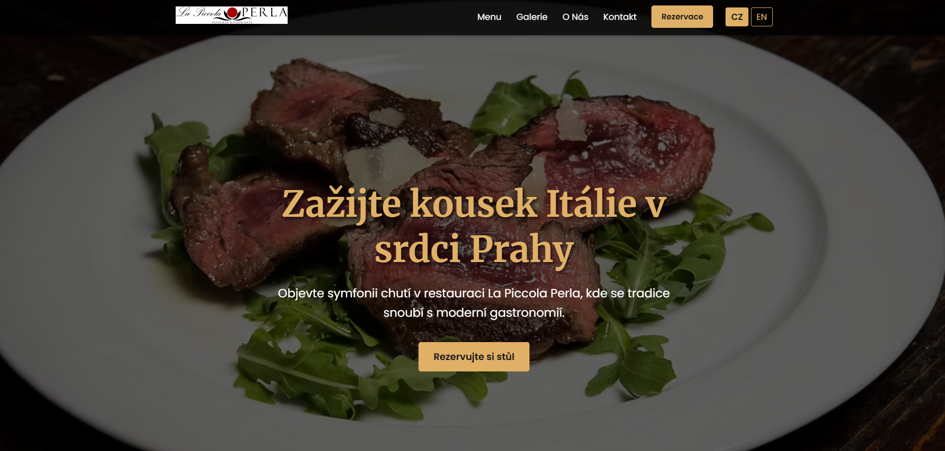 Webové stránky La Piccola Perla – restaurace s online rezervačním systémem